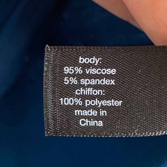 Lane Bryant Blue Chiffon sleeves Tie cuff ruched sides top sz 18/20 - Picture 8 of 12